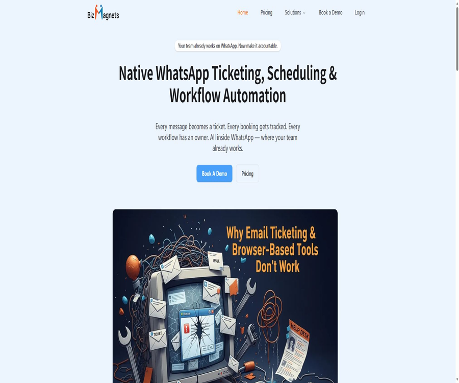 Native WhatsApp Ticketing, Scheduling & Workflow Automation