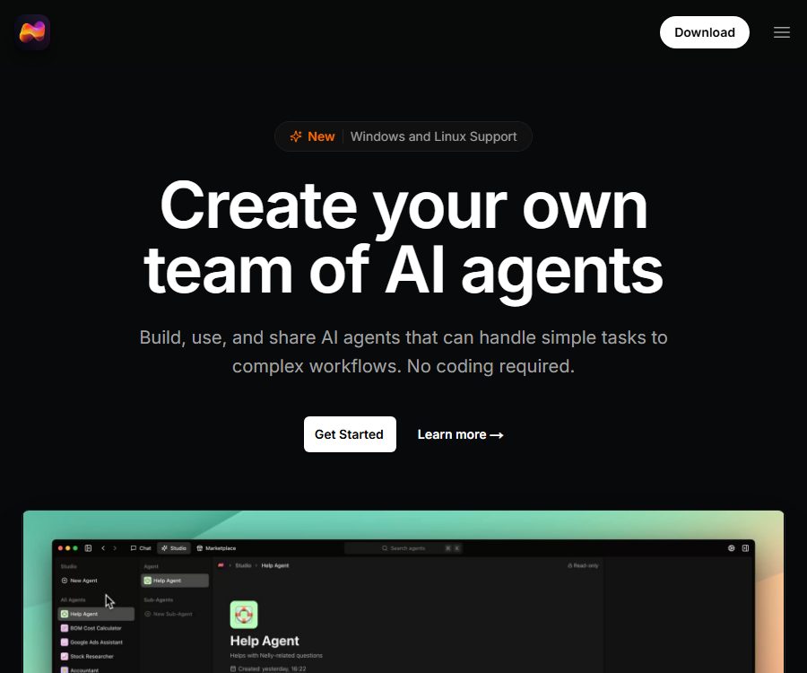 Nelly · A complete AI agent platform