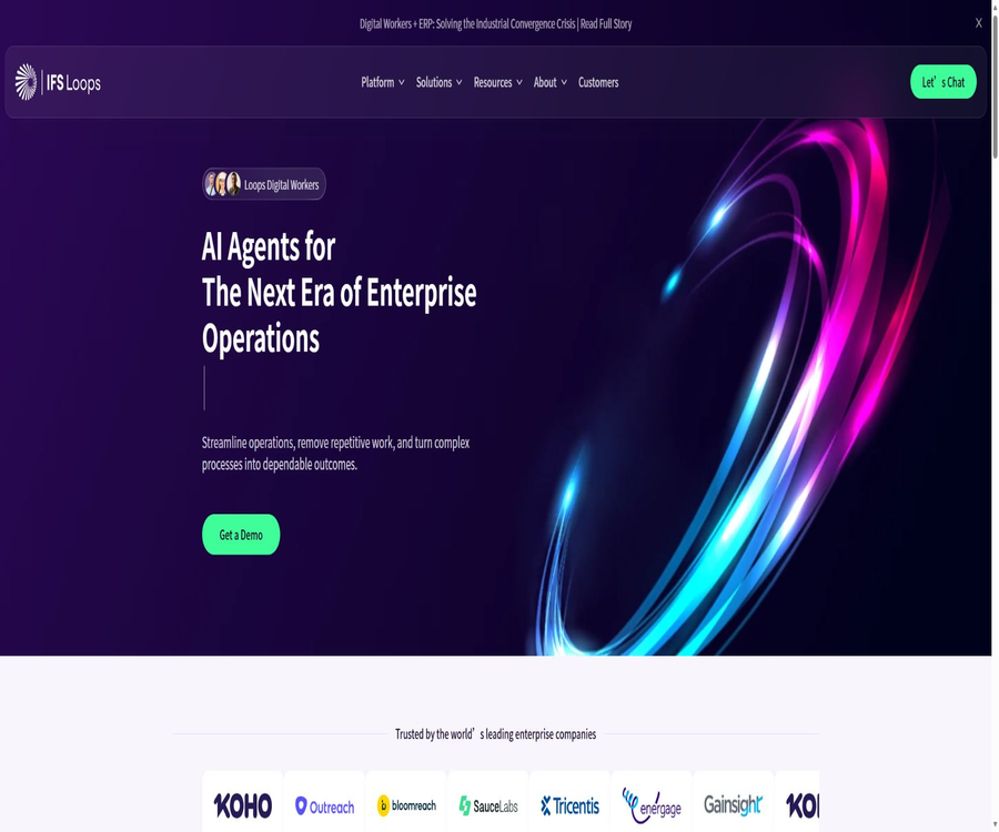 IFS Loops Enterprise Agentic AI Platform