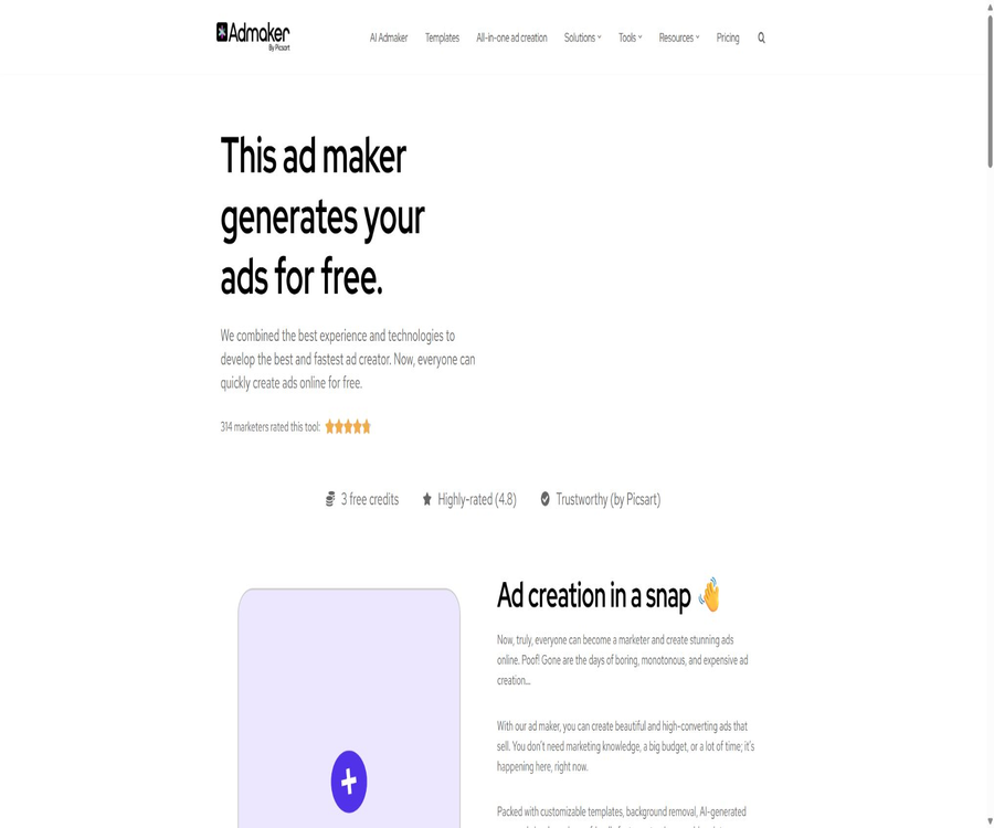 Admaker by Picsart Generate ads the easy way (AI)