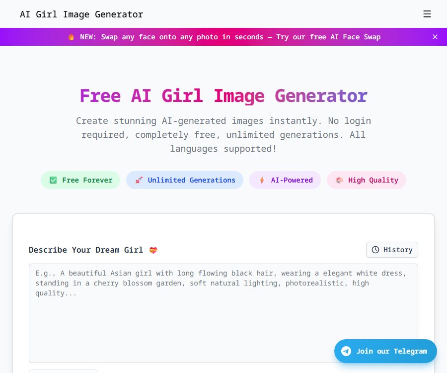 AI Girl Image Generator