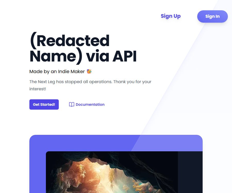 (Redacted Name) API by The Next Leg