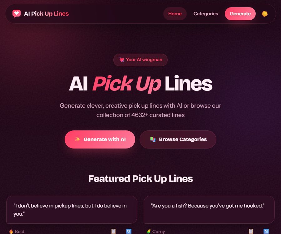 AI Pickup Lines Generator