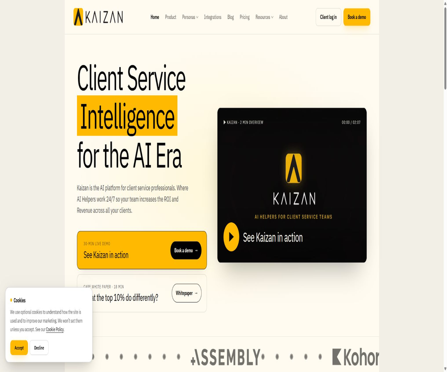 Client super intelligence for client service teams &middot; Kaizan