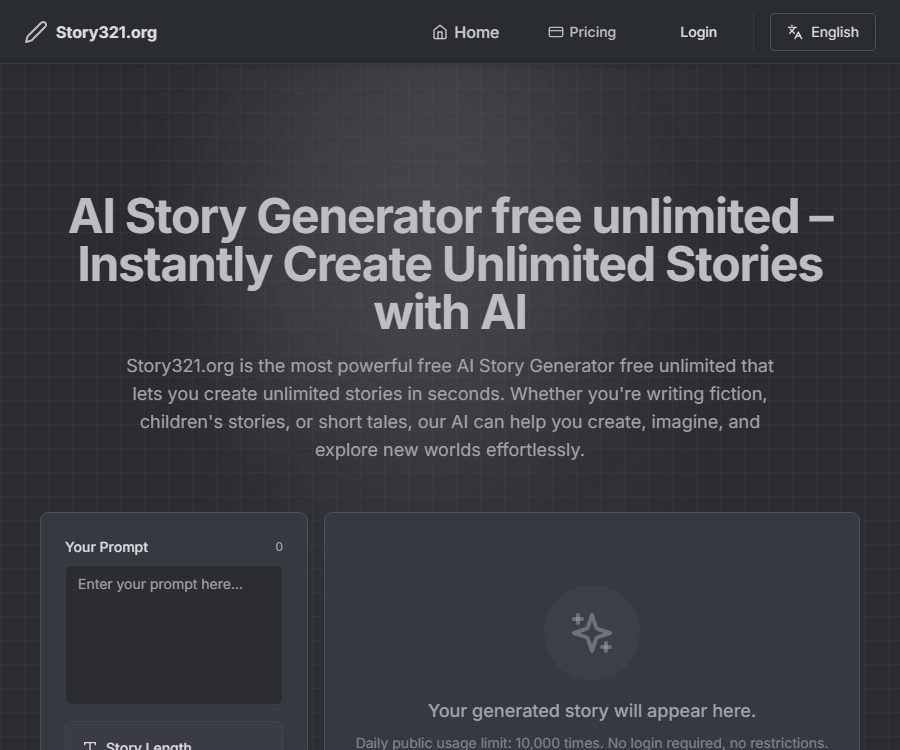 AI story generator free unlimited