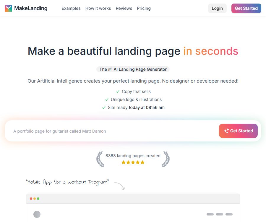 Build Beautiful Landing Pages Instantly With AI