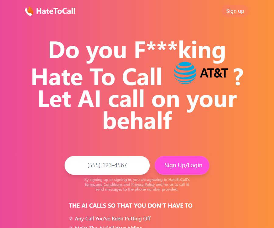 HateToCall.com