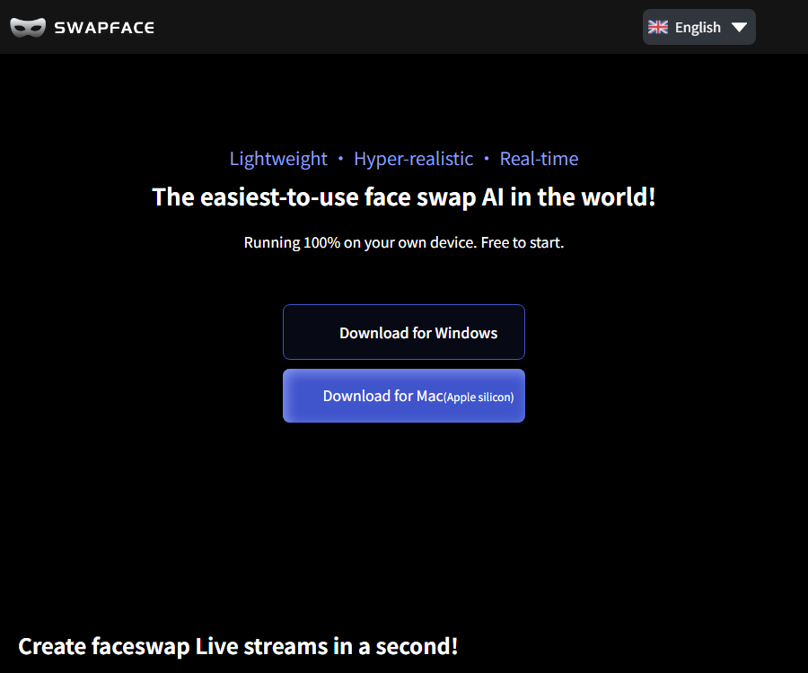 Swapface &ndash; Face swapping; translation website